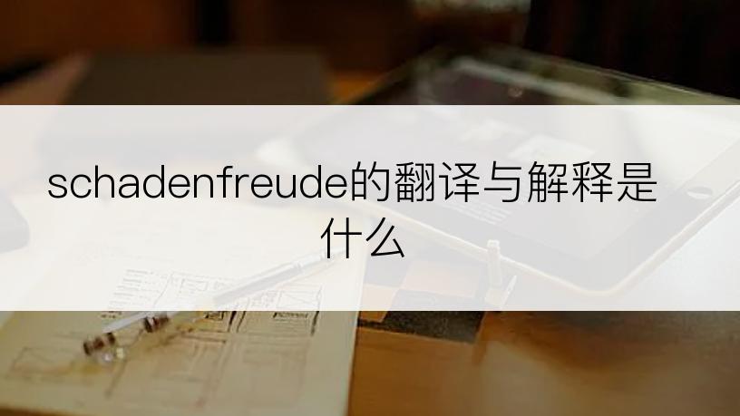 schadenfreude的翻译与解释是什么
