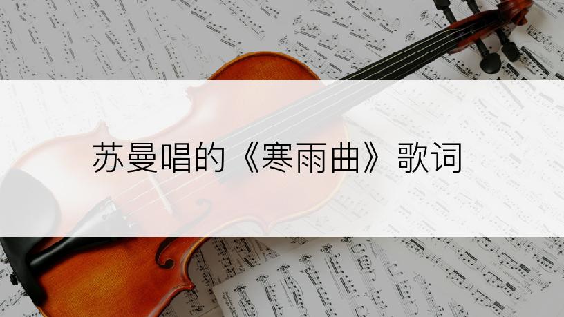 苏曼唱的《寒雨曲》歌词