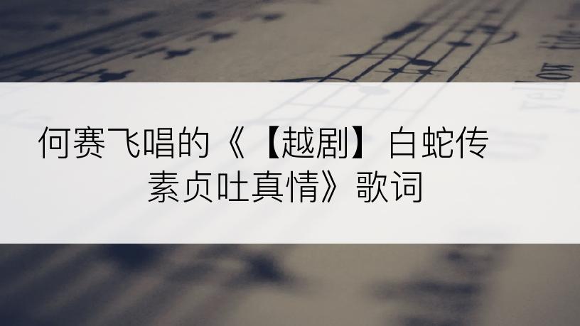 何赛飞唱的《【越剧】白蛇传 素贞吐真情》歌词