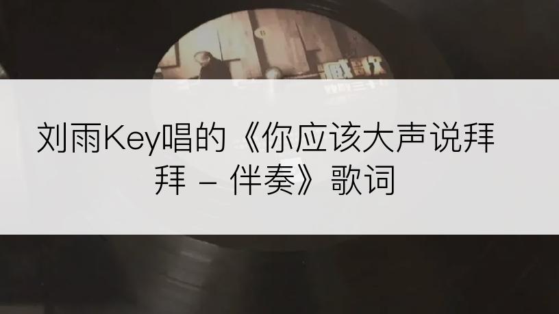 刘雨Key唱的《你应该大声说拜拜 - 伴奏》歌词