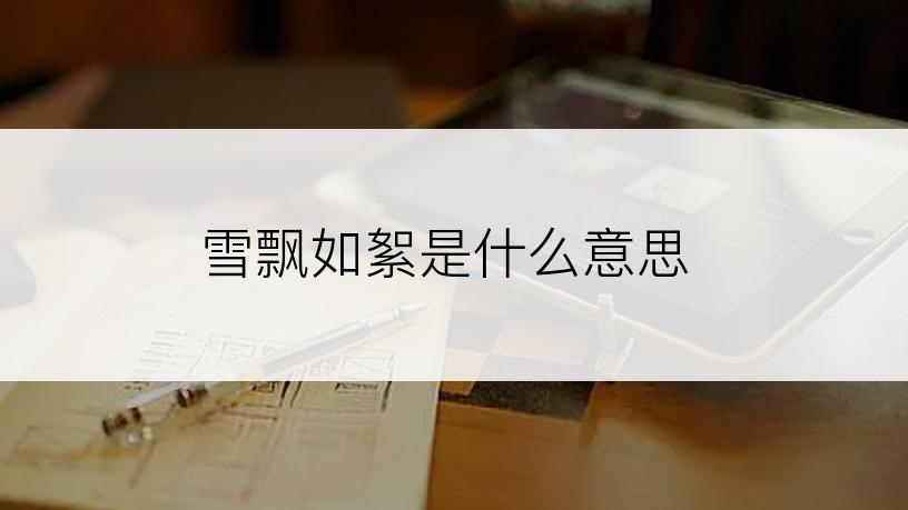 雪飘如絮是什么意思