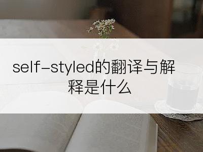 self-styled的翻译与解释是什么