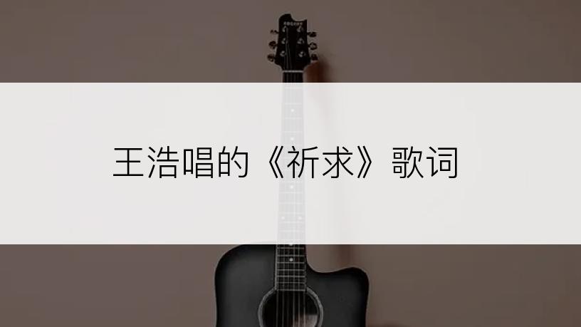 王浩唱的《祈求》歌词
