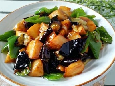 少油地三鲜的制作方法