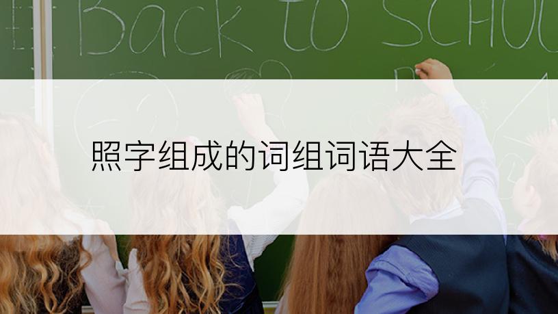 照字组成的词组词语大全