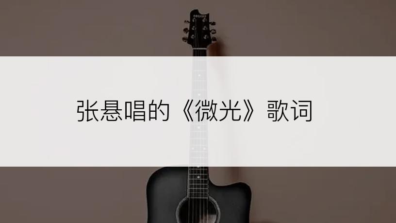 张悬唱的《微光》歌词