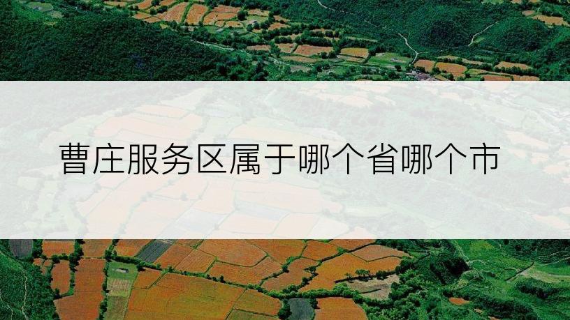 曹庄服务区属于哪个省哪个市