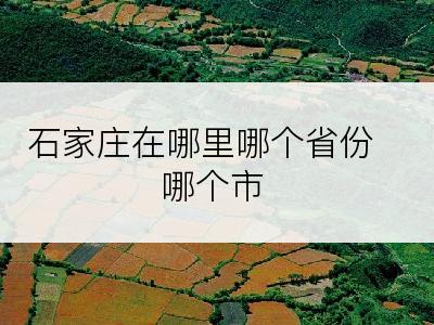 石家庄在哪里哪个省份哪个市
