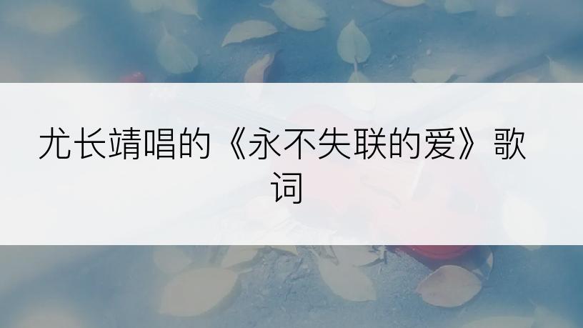 尤长靖唱的《永不失联的爱》歌词
