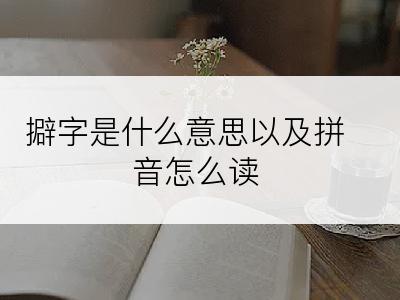 擗字是什么意思以及拼音怎么读