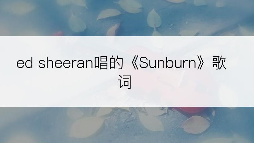 ed sheeran唱的《Sunburn》歌词