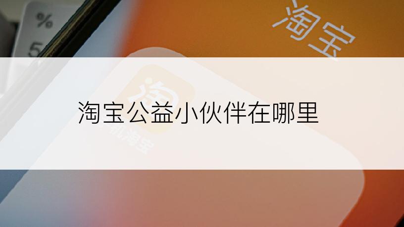 淘宝公益小伙伴在哪里