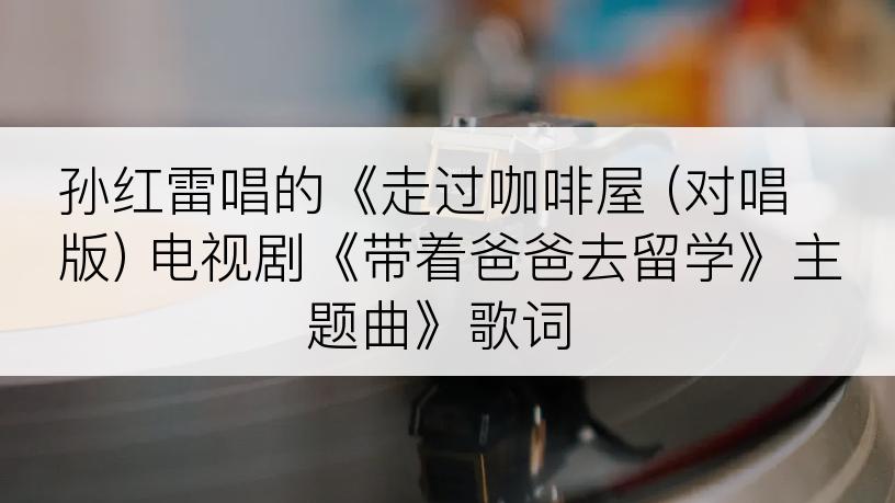 孙红雷唱的《走过咖啡屋 (对唱版) 电视剧《带着爸爸去留学》主题曲》歌词