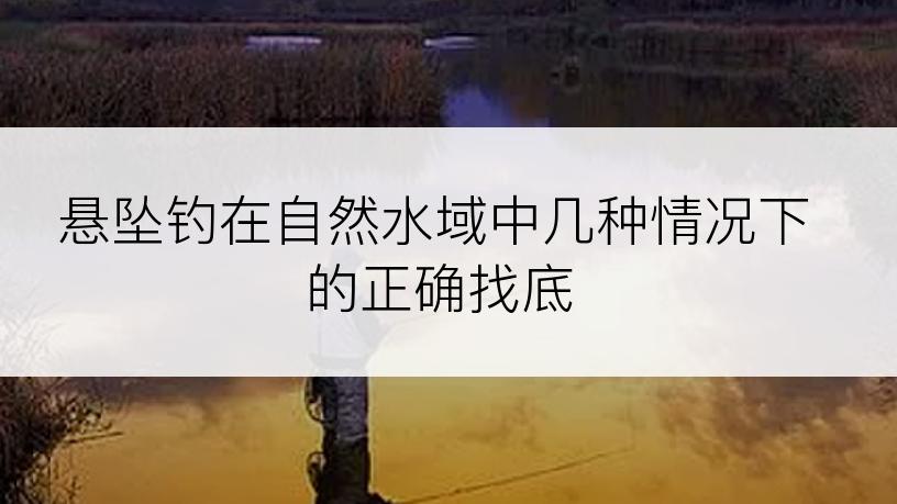 悬坠钓在自然水域中几种情况下的正确找底