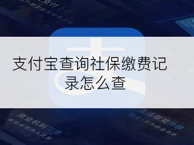 支付宝查询社保缴费记录怎么查