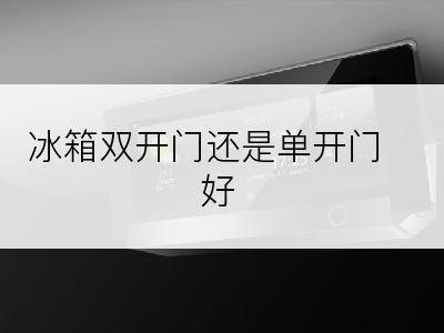 冰箱双开门还是单开门好