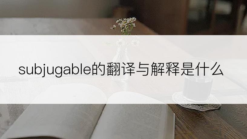 subjugable的翻译与解释是什么