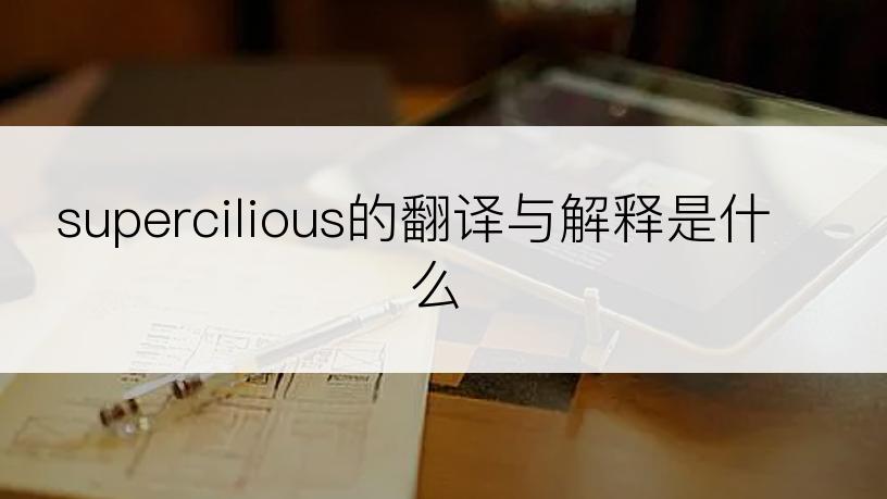 supercilious的翻译与解释是什么
