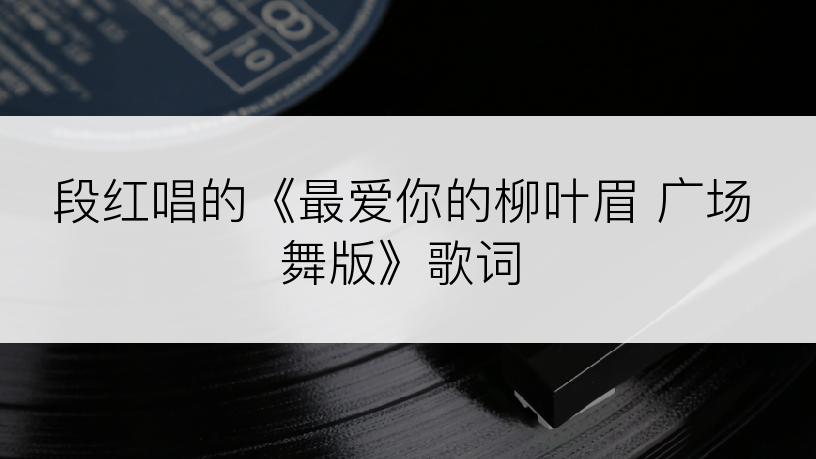 段红唱的《最爱你的柳叶眉 广场舞版》歌词
