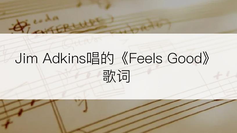 Jim Adkins唱的《Feels Good》歌词