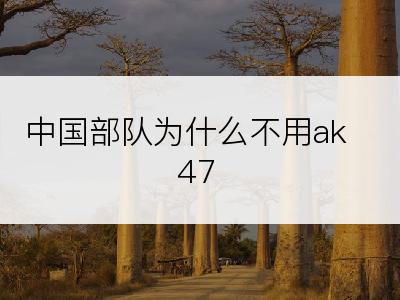 中国部队为什么不用ak47