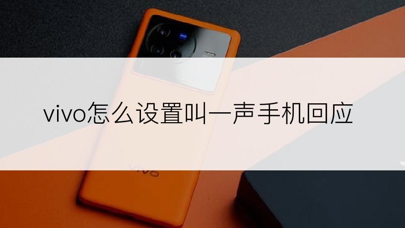 vivo怎么设置叫一声手机回应
