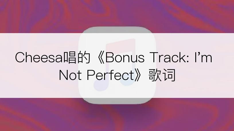Cheesa唱的《Bonus Track: I'm Not Perfect》歌词