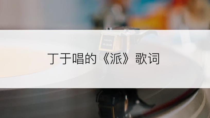 丁于唱的《派》歌词