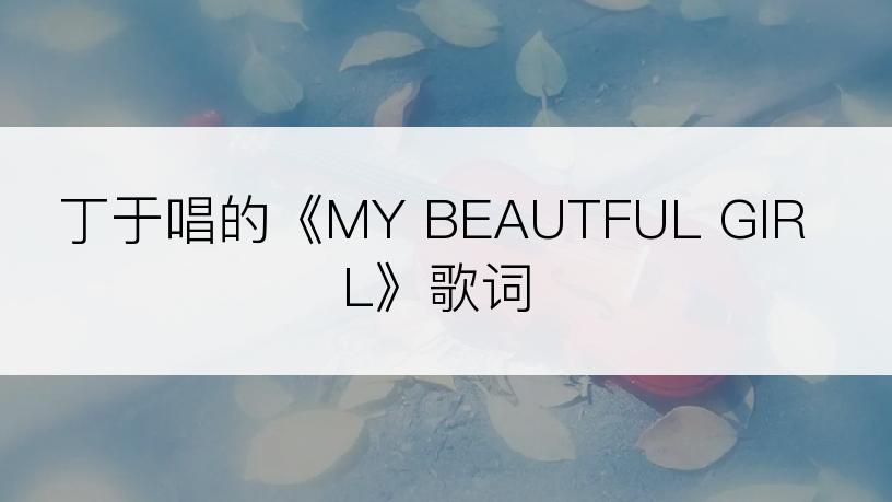 丁于唱的《MY BEAUTFUL GIRL》歌词