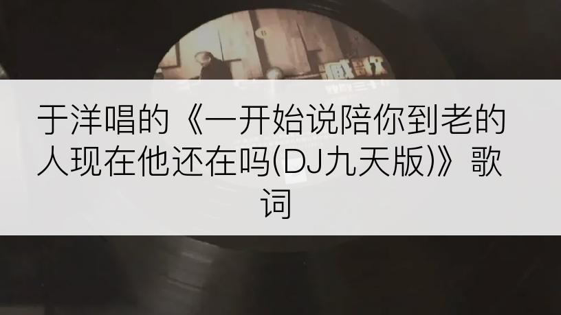 于洋唱的《一开始说陪你到老的人现在他还在吗(DJ九天版)》歌词