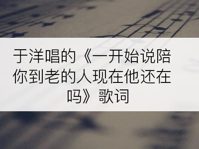 于洋唱的《一开始说陪你到老的人现在他还在吗》歌词