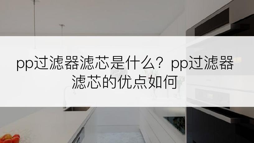 pp过滤器滤芯是什么？pp过滤器滤芯的优点如何