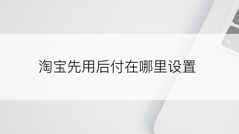 淘宝先用后付在哪里设置