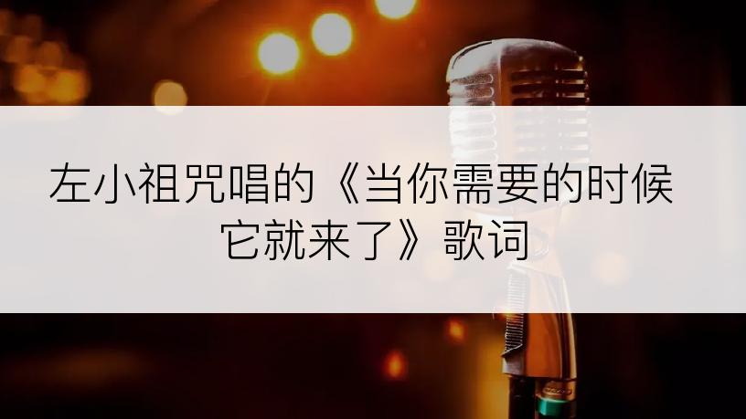 左小祖咒唱的《当你需要的时候 它就来了》歌词