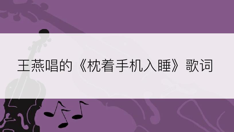 王燕唱的《枕着手机入睡》歌词