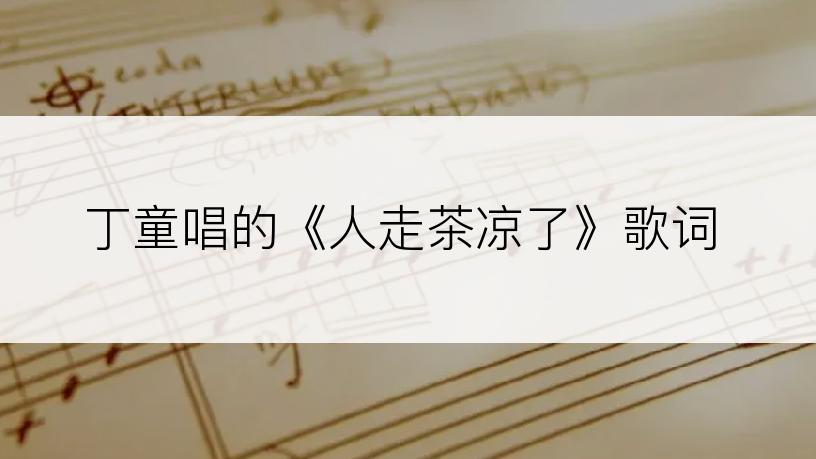 丁童唱的《人走茶凉了》歌词