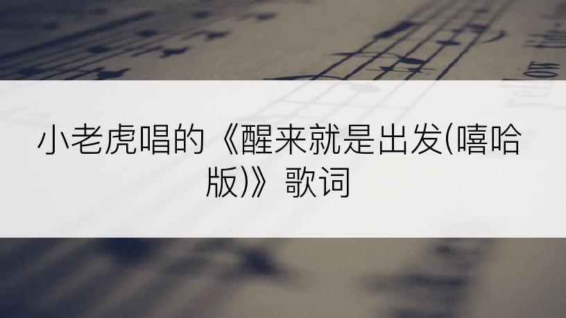 小老虎唱的《醒来就是出发(嘻哈版)》歌词