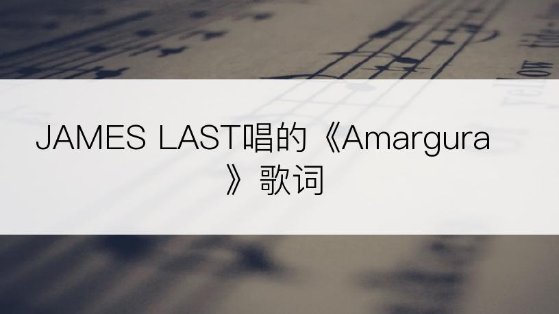 JAMES LAST唱的《Amargura》歌词