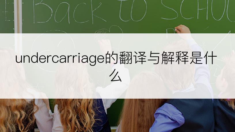 undercarriage的翻译与解释是什么
