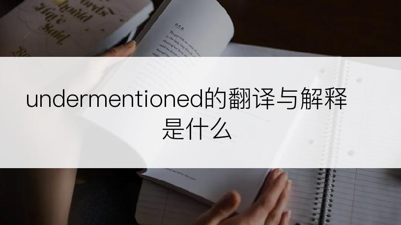 undermentioned的翻译与解释是什么