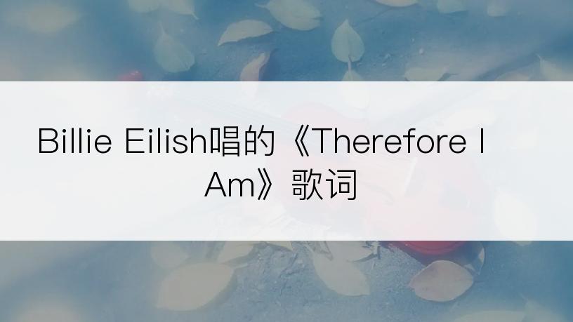 Billie Eilish唱的《Therefore I Am》歌词