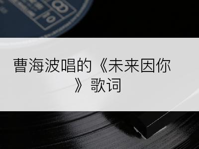 曹海波唱的《未来因你》歌词