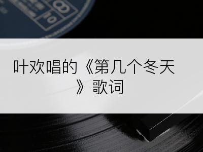 叶欢唱的《第几个冬天》歌词