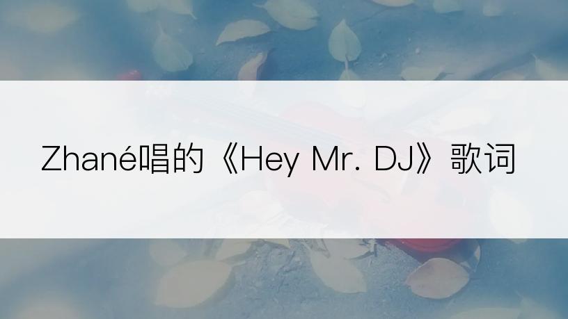 Zhané唱的《Hey Mr. DJ》歌词