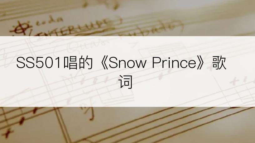SS501唱的《Snow Prince》歌词