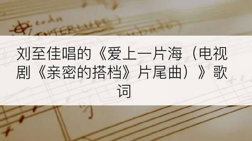 刘至佳唱的《爱上一片海（电视剧《亲密的搭档》片尾曲）》歌词