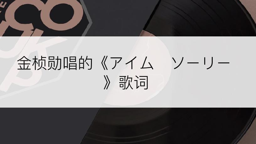 金桢勋唱的《アイム・ソーリー》歌词