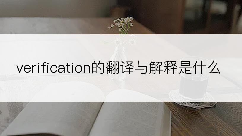 verification的翻译与解释是什么