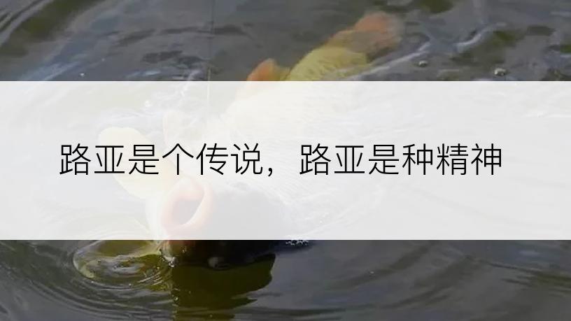 路亚是个传说，路亚是种精神