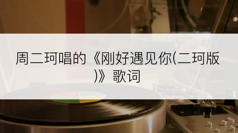 周二珂唱的《刚好遇见你(二珂版)》歌词
